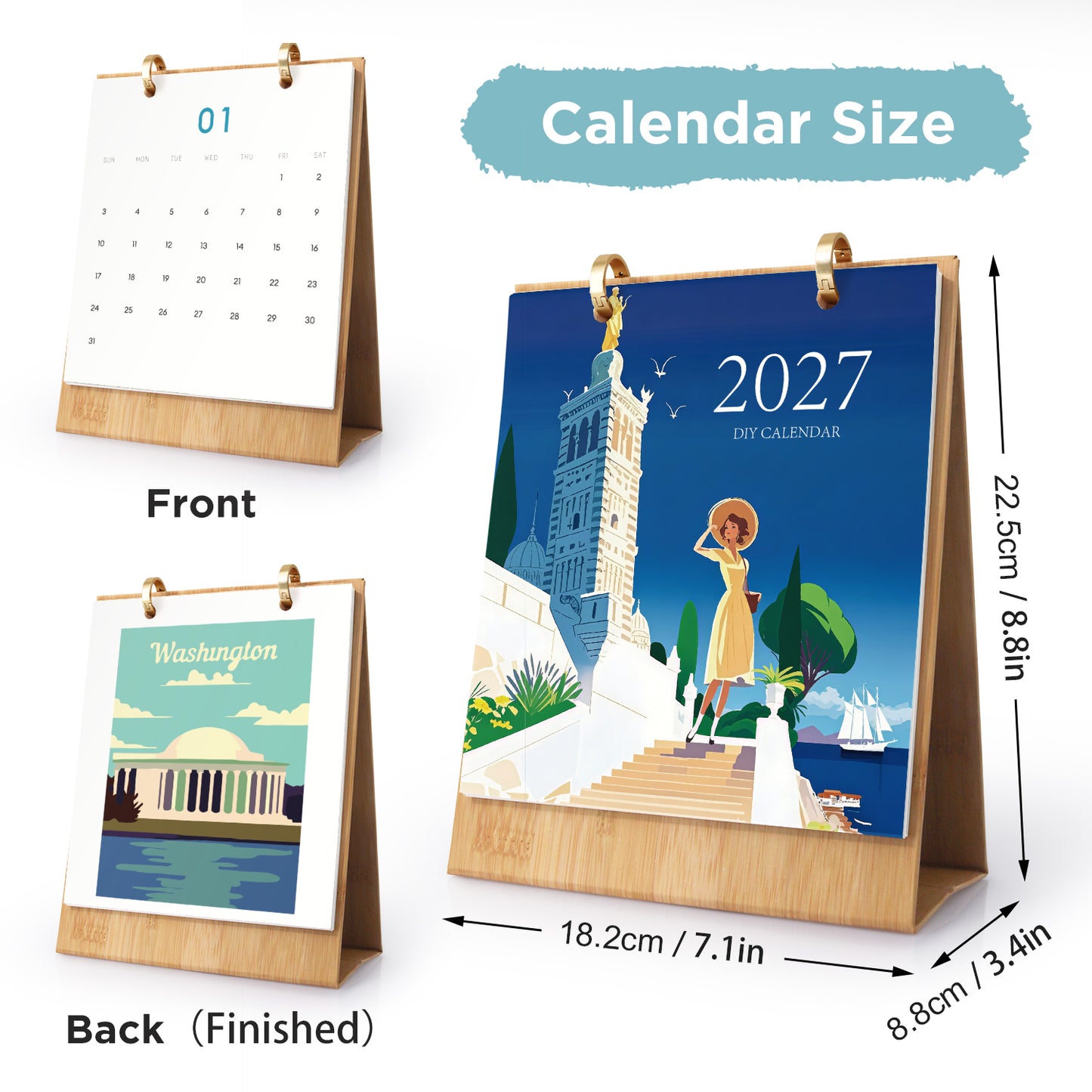 World Trip Edition - 2027 Paint by Numbers Desk Calenda