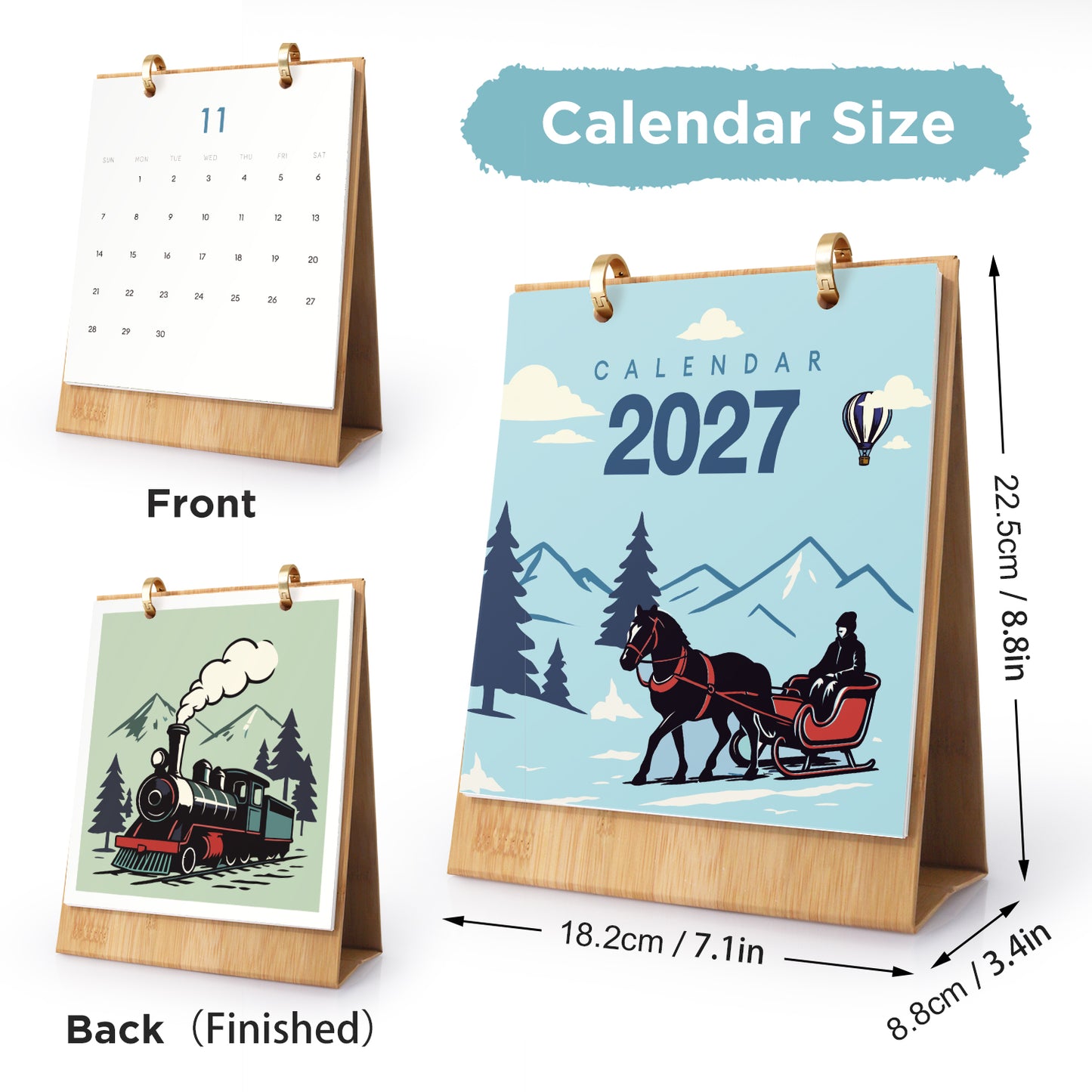 Vintage Travel - 2027 Paint by Numbers Desk Calenda