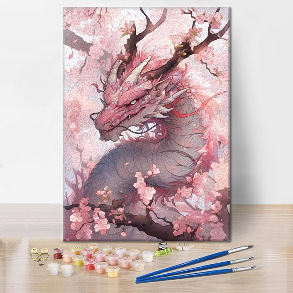 Cherry blossom dragon - Paint by Numbers