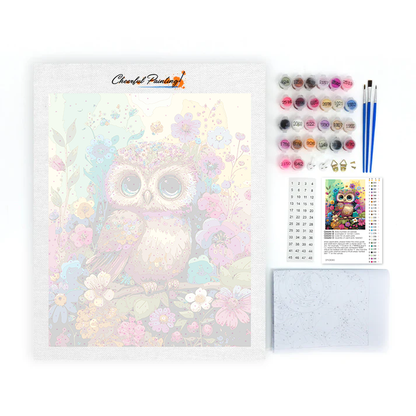Cute fluffy baby owl - Paint by Numbers