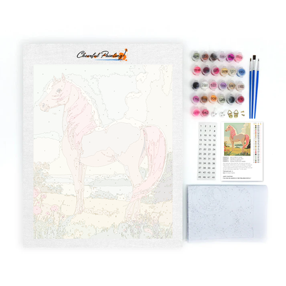 Pink Horse Gazing at the Horizon - Paint by Numbers