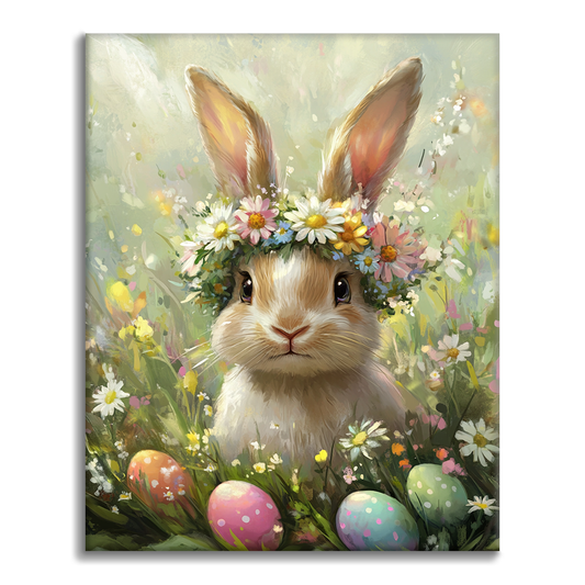 Flower Crown Bunny - Paint by Numbers