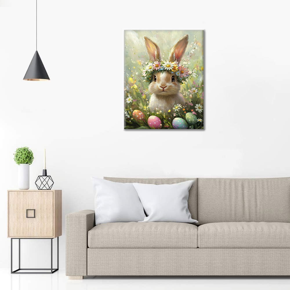 Flower Crown Bunny - Paint by Numbers