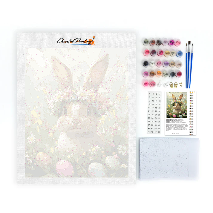 Flower Crown Bunny - Paint by Numbers