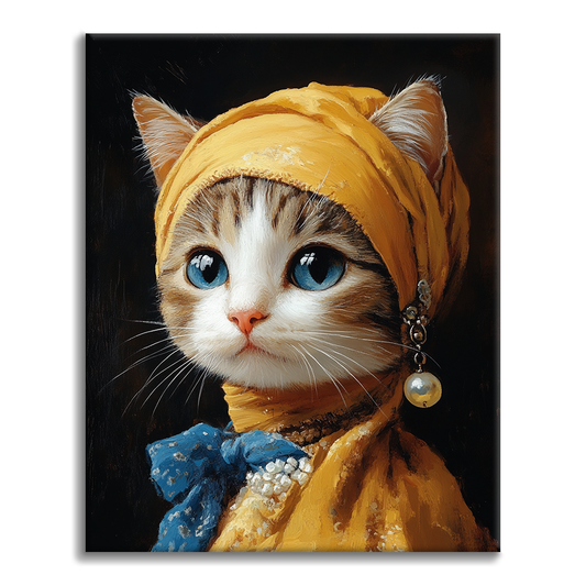 Cat with Pearl Earring - Paint by Numbers