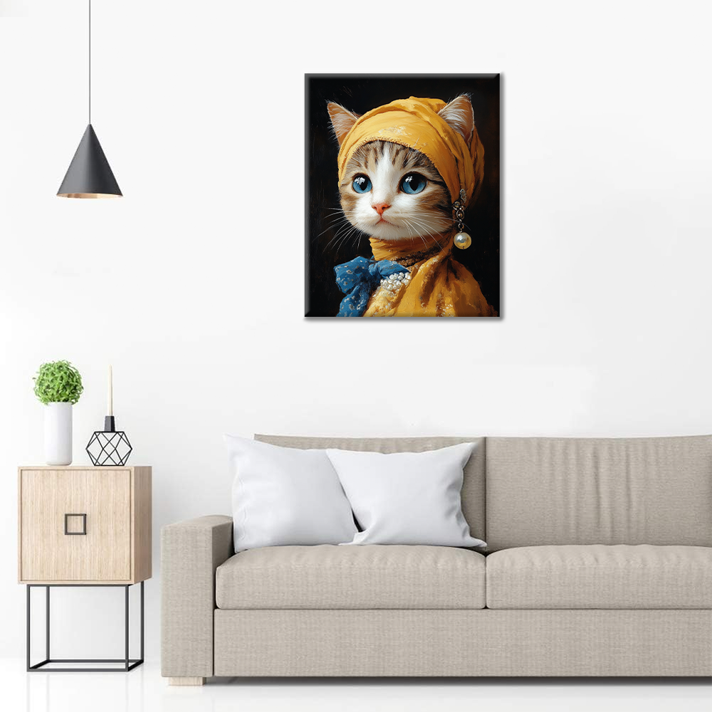 Cat with Pearl Earring - Paint by Numbers