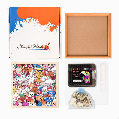 Pet Party - Wooden Coloring Puzzle