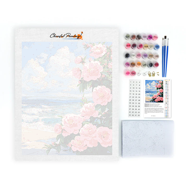 Camellia by the Sea - Paint by Numbers