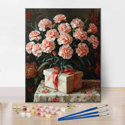 Carnation and Gift - Paint by Numbers