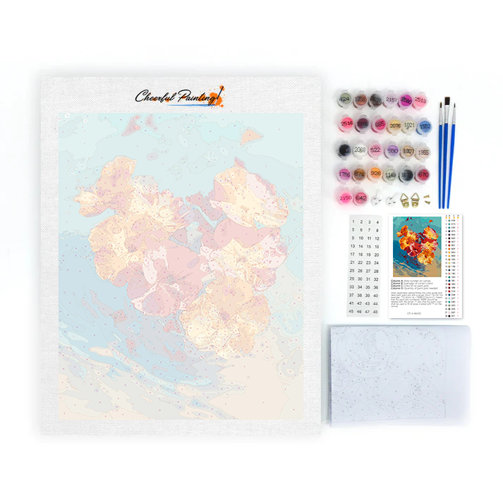 Carnation of Heart shape - Paint by Numbers