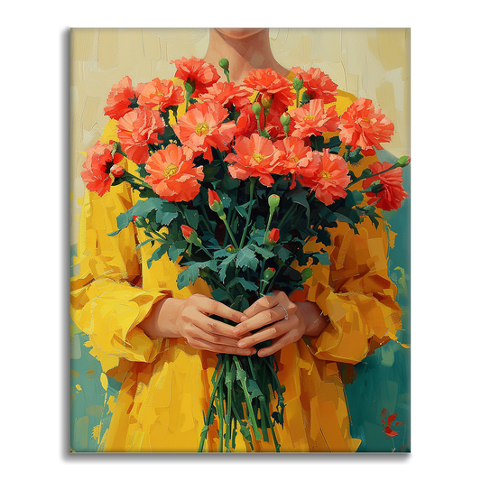 Holding Carnations - Paint by Numbers
