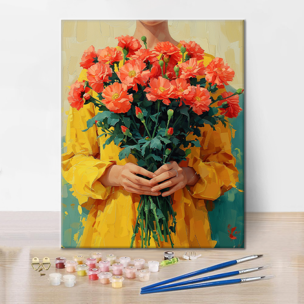 Holding Carnations - Paint by Numbers