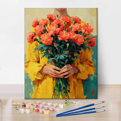 Holding Carnations - Paint by Numbers