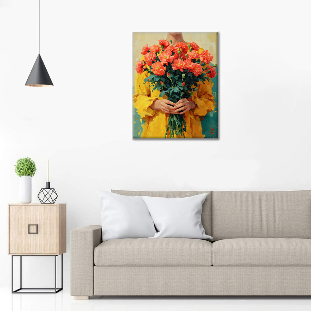 Holding Carnations - Paint by Numbers