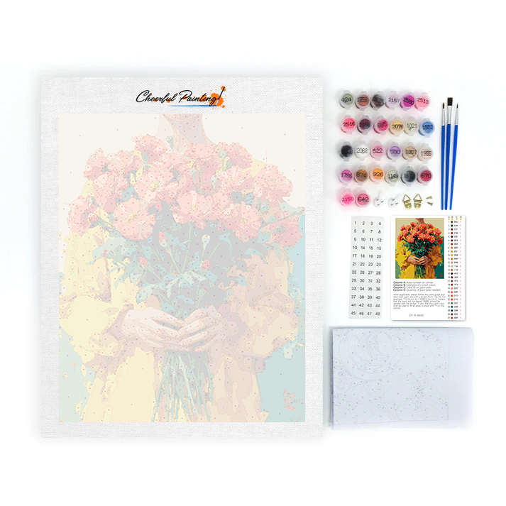 Holding Carnations - Paint by Numbers