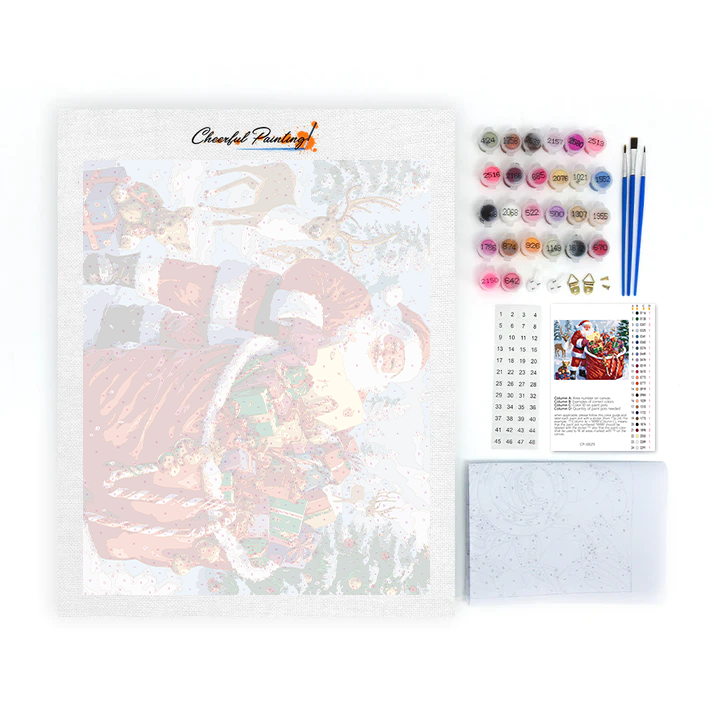 Santa's Gift Bag - Paint by Numbers