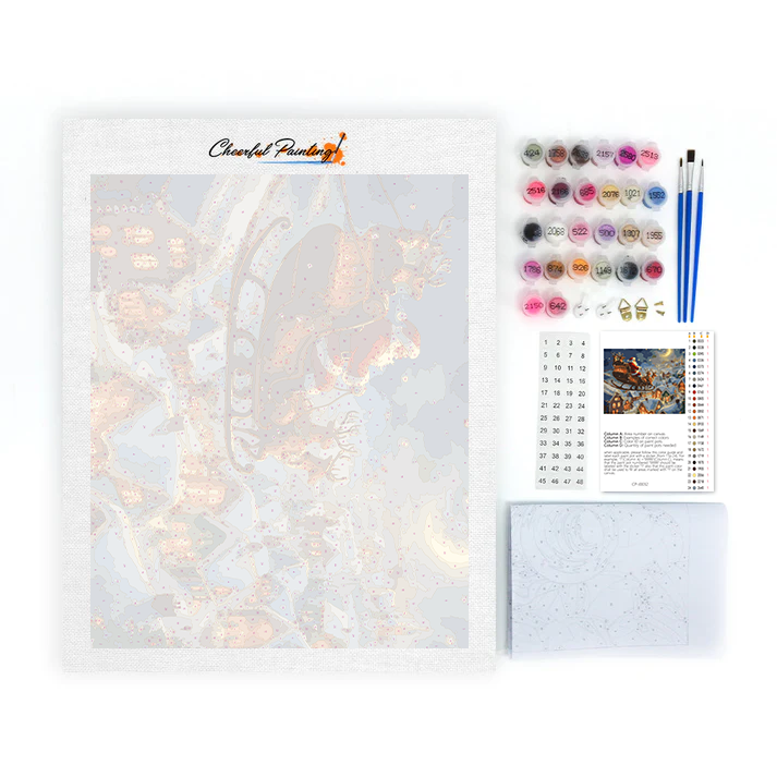 Santa Claus and Sleigh - Paint by Numbers