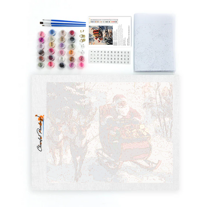 Santa and Elk - Paint by Numbers