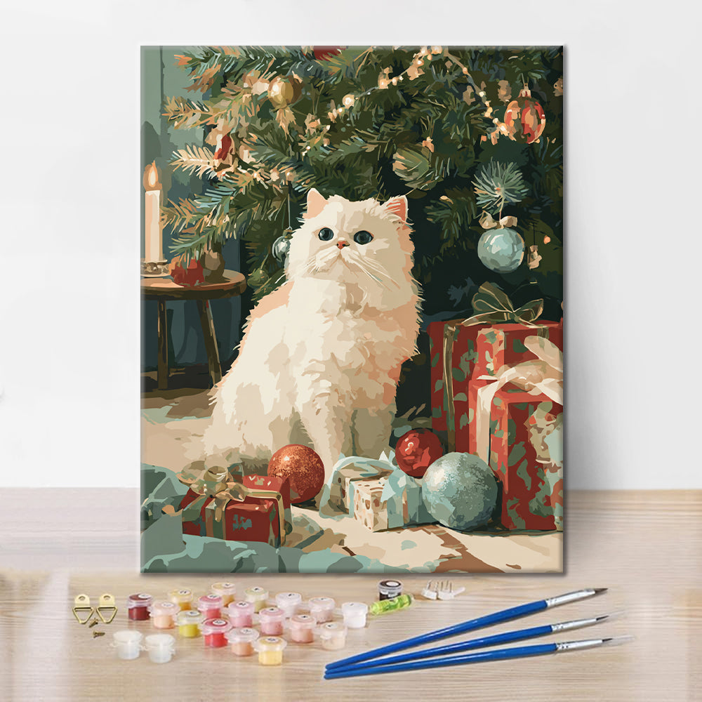 Christmas Cat - Paint by Numbers