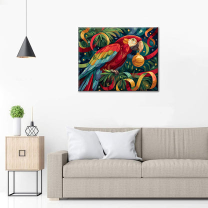 Festive Parrot - Paint by Numbers