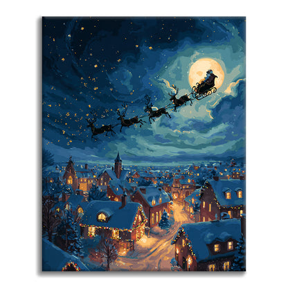 Santa Claus giving gifts - Paint by Numbers