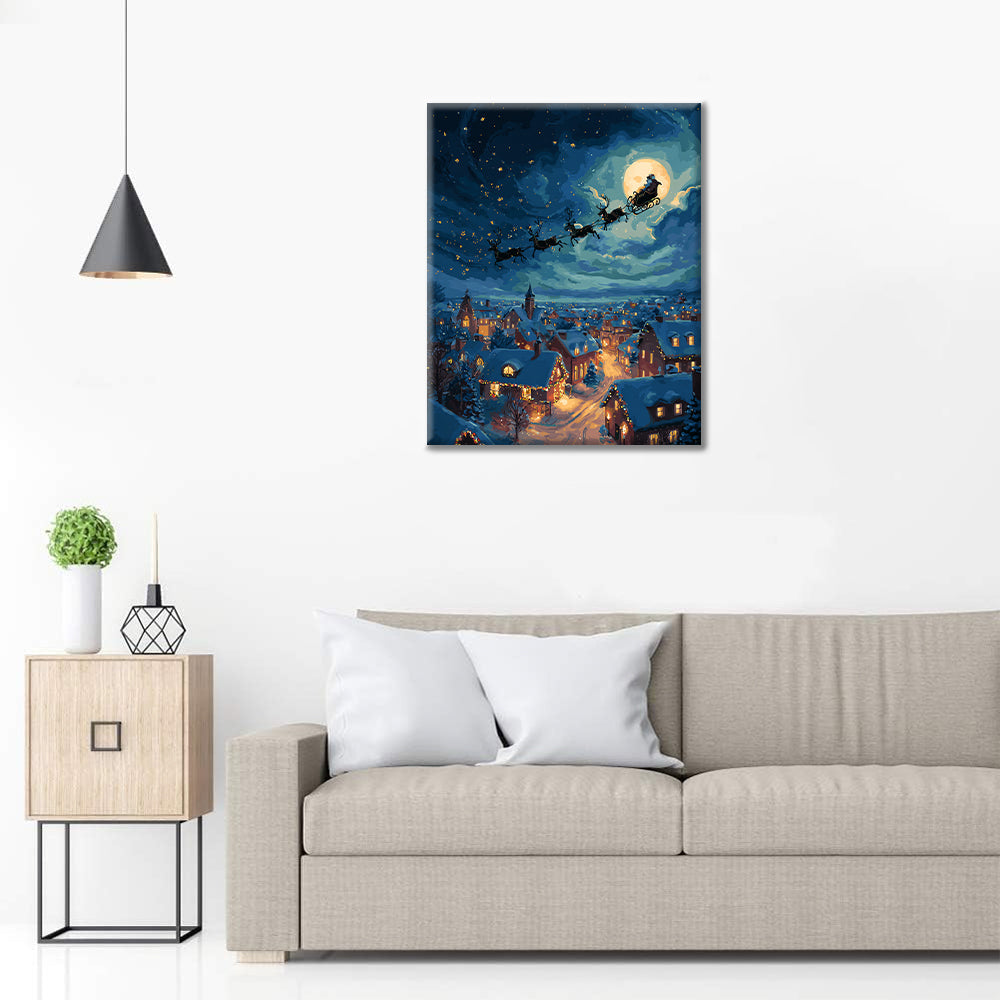 Santa Claus giving gifts - Paint by Numbers