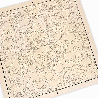 Beastly Bunch - Wooden Coloring Puzzle
