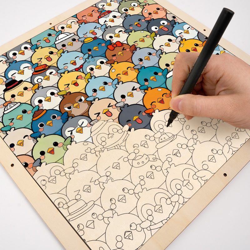 Birds - Wooden Coloring Puzzle