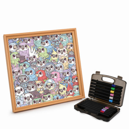 Budgerigar - Wooden Coloring Puzzle