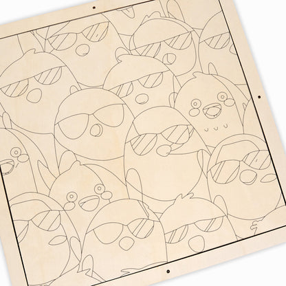 Cool Birds - Wooden Coloring Puzzle