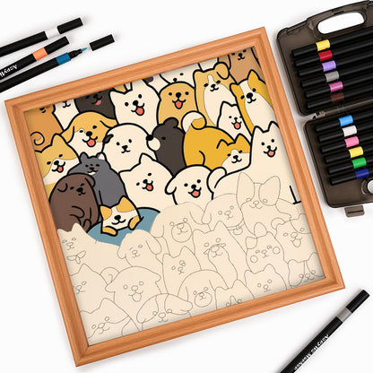 Dogs - Wooden Coloring Puzzle