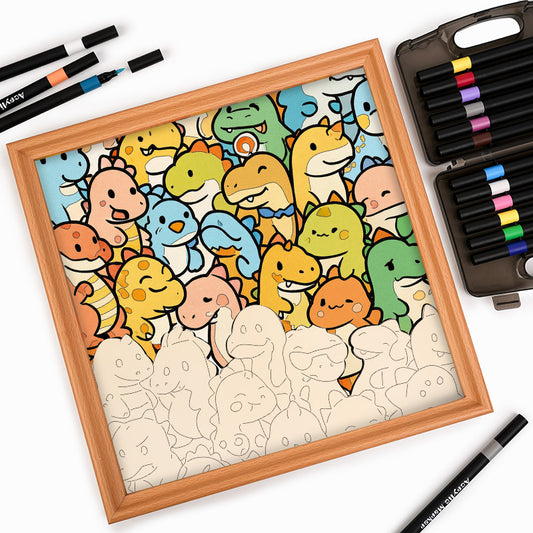 Little Dragon - Wooden Coloring Puzzle