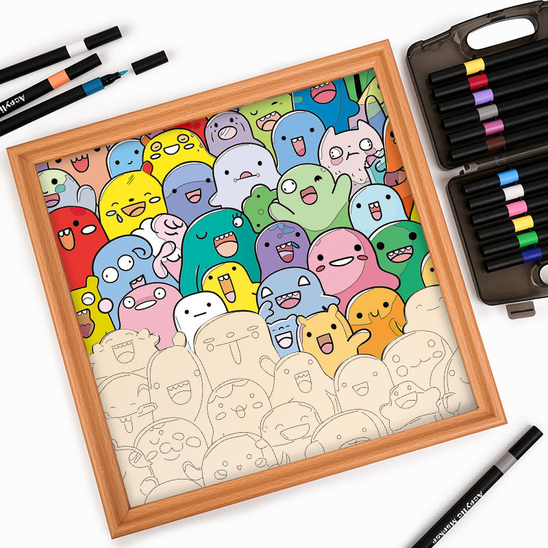 Mischief Monsters - Wooden Coloring Puzzle – Cheerful painting®