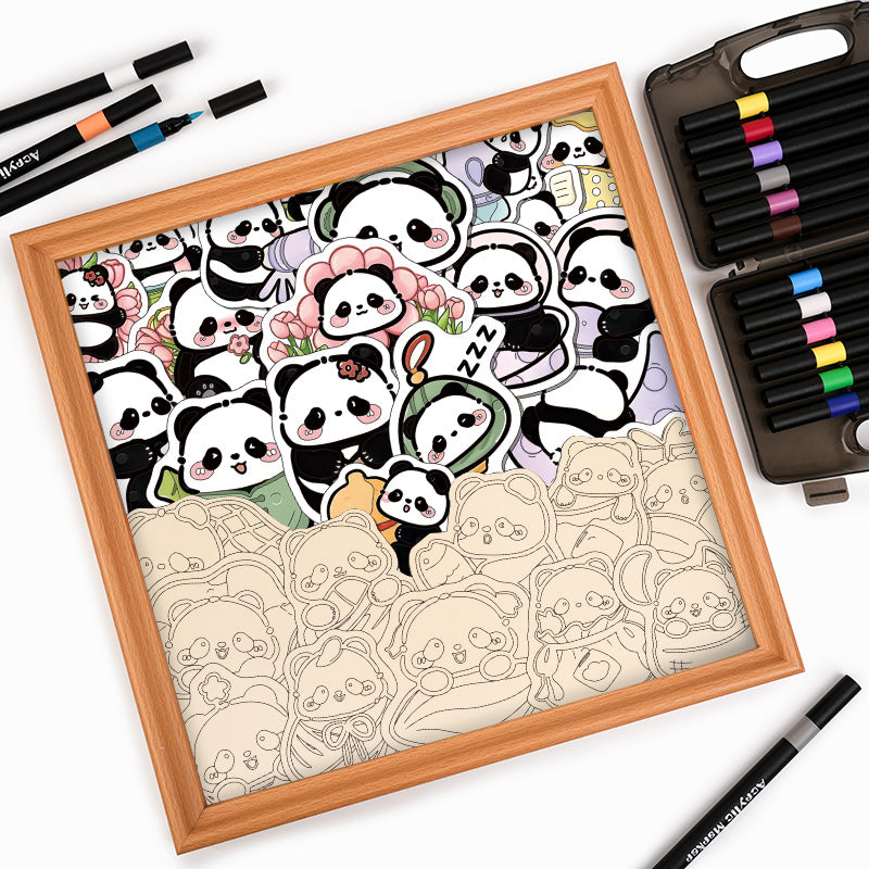 Panda II - Wooden Coloring Puzzle