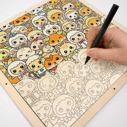 sheep - Wooden Coloring Puzzle