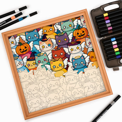Twinkle Kitty - Wooden Coloring Puzzle