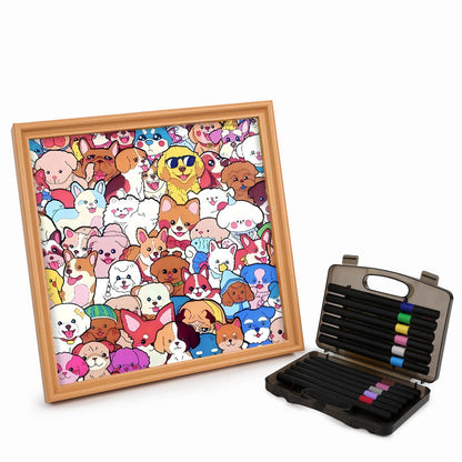 Pet Party - Wooden Coloring Puzzle