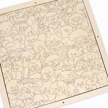 Pet Party - Wooden Coloring Puzzle