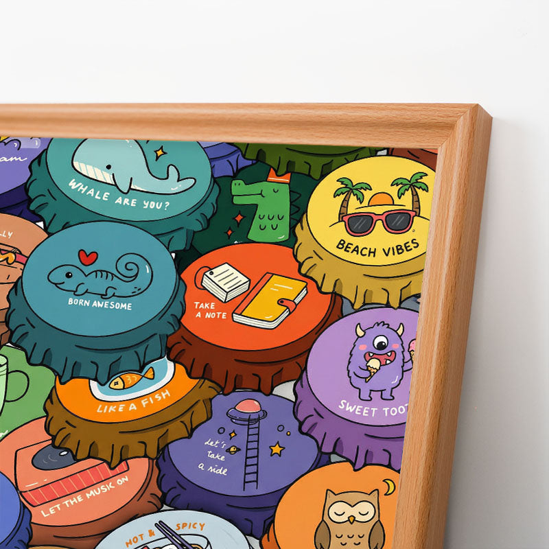 Colorful Caps - Wooden Coloring Puzzle