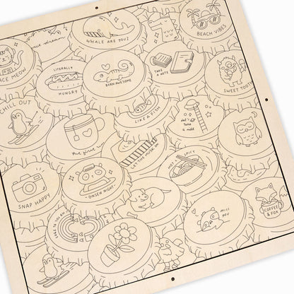 Colorful Caps - Wooden Coloring Puzzle