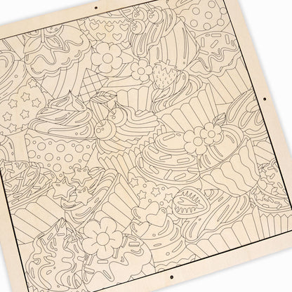 Cute Cupcakes - Wooden Coloring Puzzle