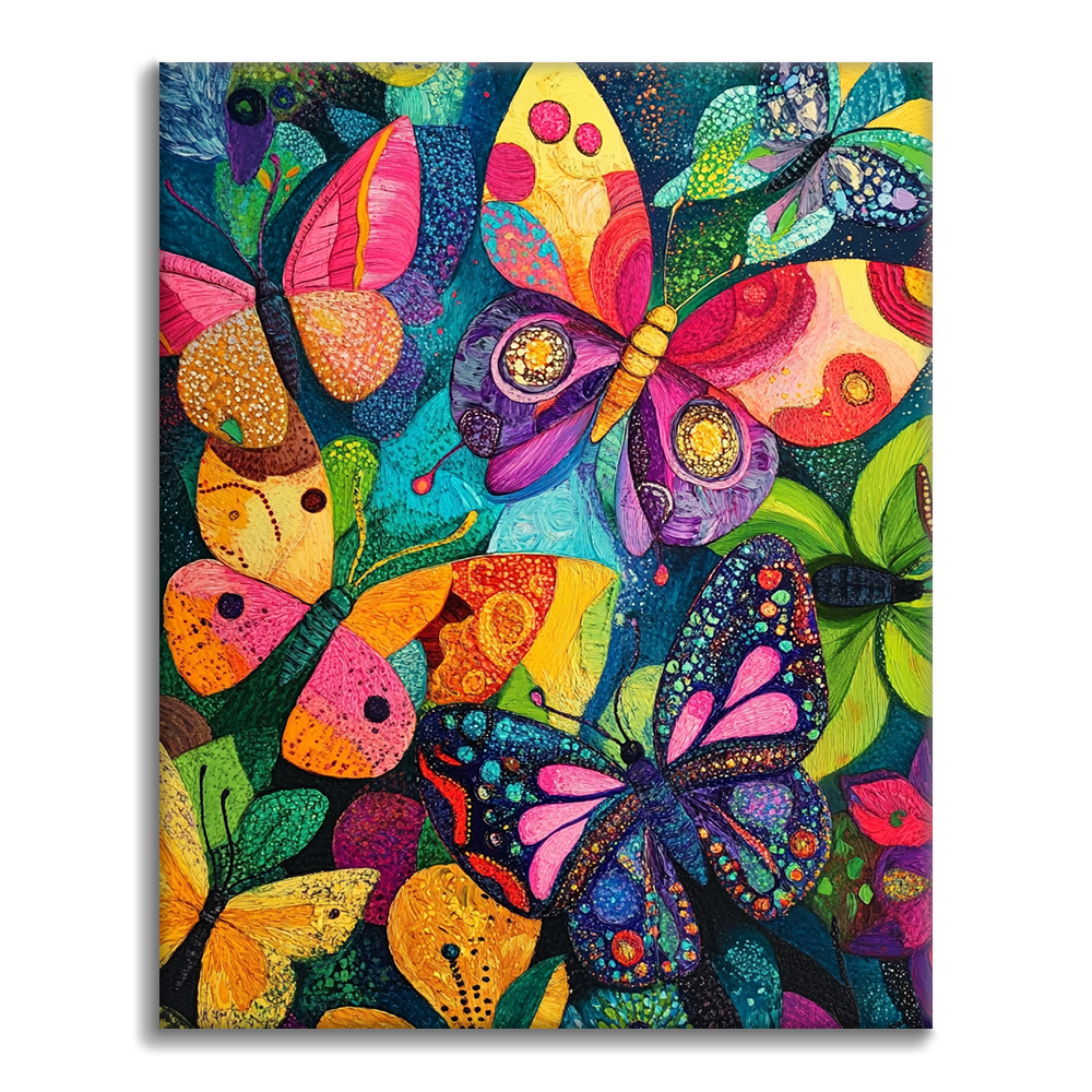 Vibrant Butterflies - Paint by Numbers