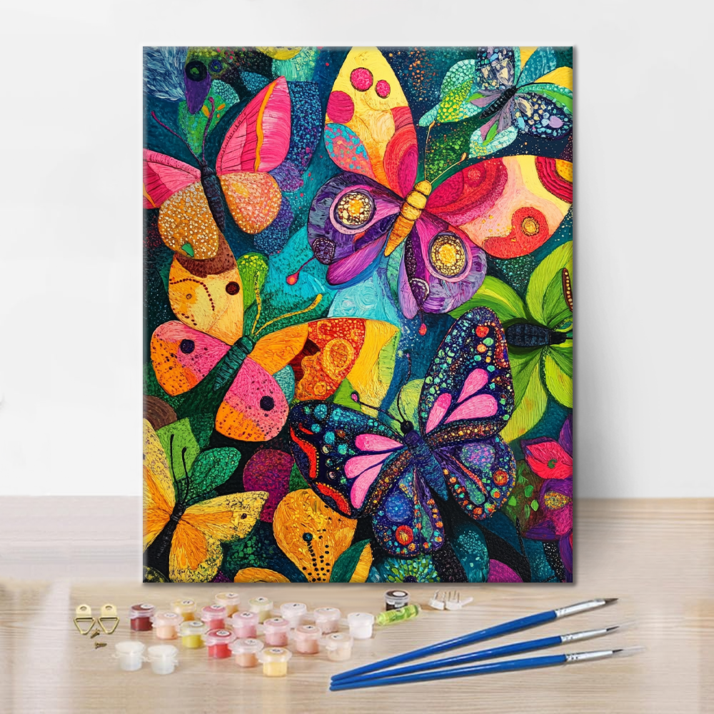 Vibrant Butterflies - Paint by Numbers