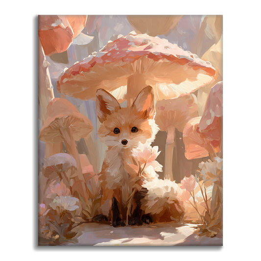 Fox Under the Mushroom - Paint by Numbers
