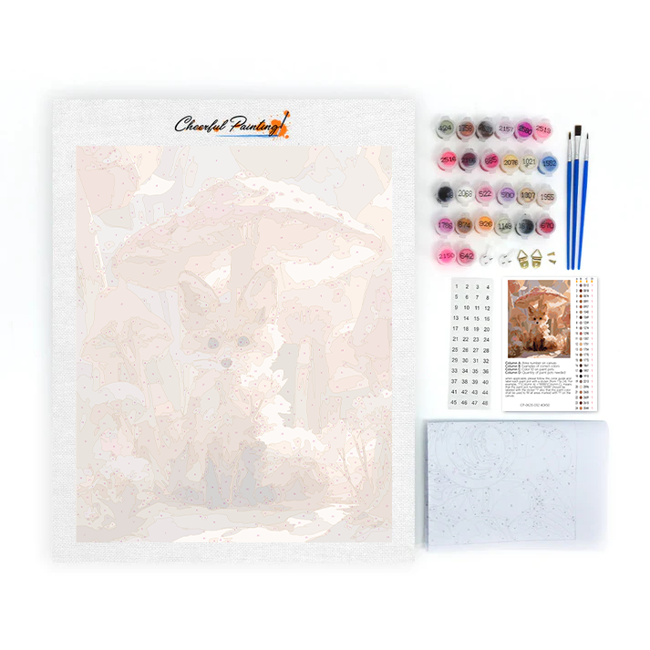 Fox Under the Mushroom - Paint by Numbers
