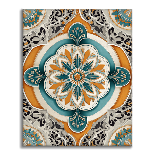 Golden Green Mandala - Paint by Numbers