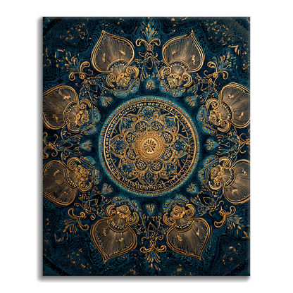 Golden Lotus Mandala - Paint by Numbers