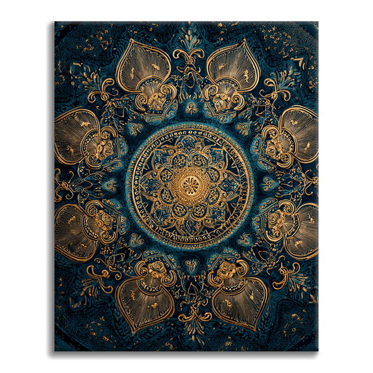 Golden Lotus Mandala - Paint by Numbers