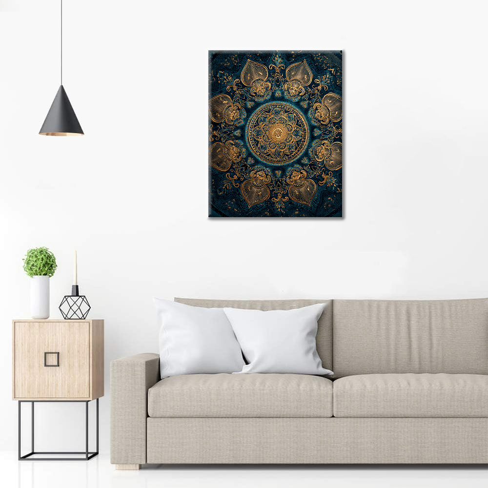 Golden Lotus Mandala - Paint by Numbers