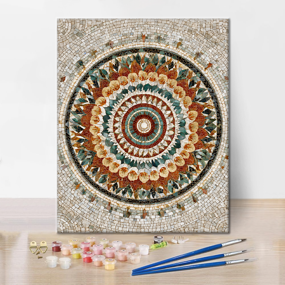 Layered Color Mandala - Paint by Numbers
